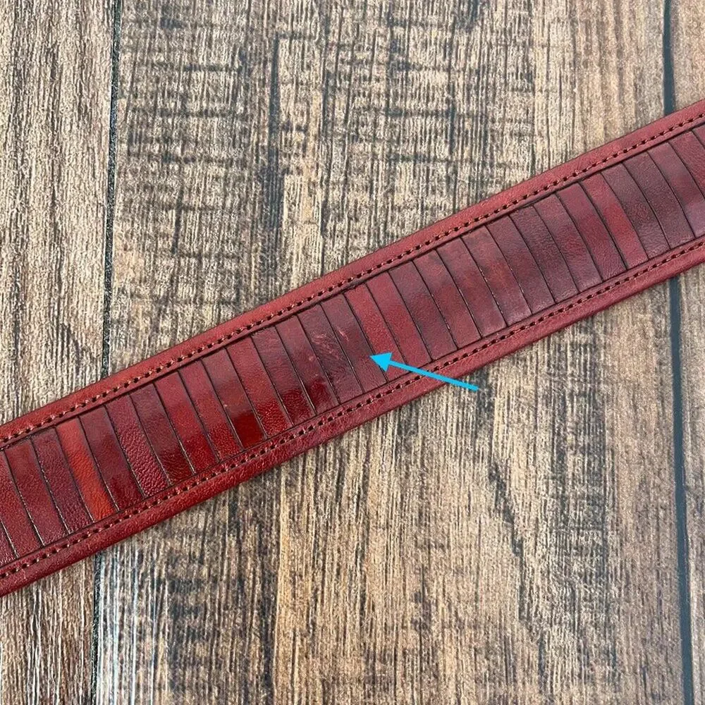 Mezlan Leather Belt Western Classic Paneled Made in Spain Mens Size 40 Brown Red